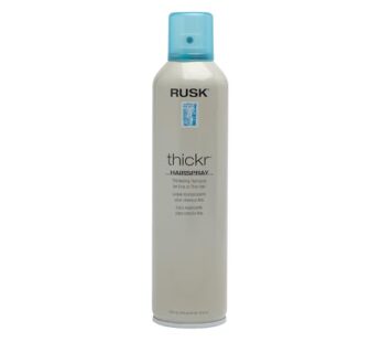 RUSK Thickening Hairspray, Extra-Hold Hairspray, Delivers Powerful Texture and Shine, UV Blockers to Protect Color-Treated or Highlighted Hair, 10.6 O