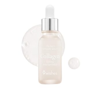 [9wishes] Ultimate Collagen Anti-aging Ampule Serum 0.85Fl. Oz Reducing Wrinkles and Dryness – Quenches dryness delivering antioxidants for radiant sk