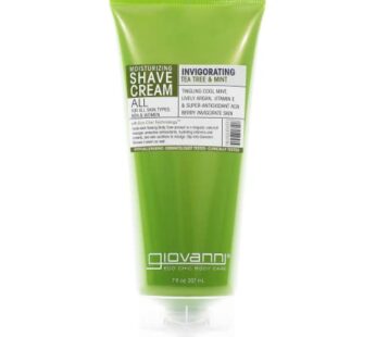 GIOVANNI Moisturizing Shave Cream – Invigorating Tea Tree & Mint Scented, Enriched with Jojoba, Vitamin E, Acai, Shea Butter Extract, Hyporallergic, F