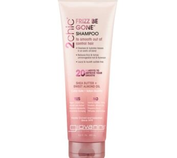GIOVANNI 2chic Frizz Be Gone Shampoo – Anti Frizz Natural Hair Smoothing Formula with Shea Butter & Sweet Almond Oil, Macadamia, Coconut, Sulfate & Pa