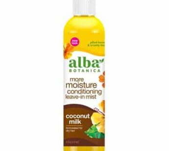 Alba Botanica Mega Moisture Conditioning Leave-In Mist, Coconut Milk, 8 Oz (Packaging May Vary)