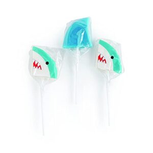 Fun Express Shark Suckers, Heads and Fins Shapes - 12 Individually Wrapped Candy Lollipops - Baby, Jawsome Shark and Sea Birthday Party Supplies - VBS - Image 1