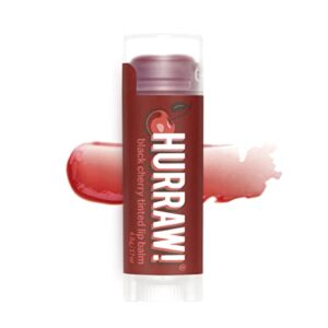 Hurraw! Black Cherry Tinted Lip Balm: (Sheer Red Tint) Organic, Certified Vegan, Cruelty and Gluten Free. Non-GMO, 100% Natural Ingredients. Bee, Shea, Soy and Palm Free. Made in USA - Image 1