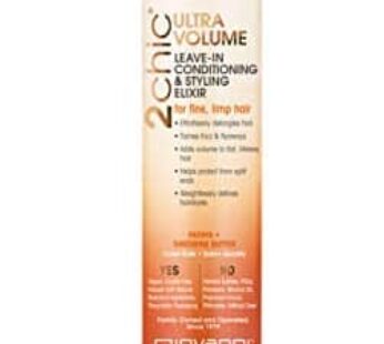 GIOVANNI 2chic Ultra-Volume Leave-In Conditioning & Styling Elixir – Builds Volume, Promotes Weightless Control for Fine/Thin Hair, Volumizing Formula