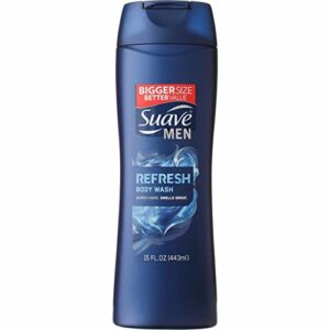 Suave Men Body Wash, Refresh, 15 Fl Ounce (Pack of 3) - Image 1