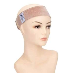 GEX Beauty Flexible Velvet Wig Grip Wig Band Scarf Head Hair Band Adjustable Fastern (Cream) - Image 1