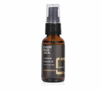 Every Man Jack Sandalwood Scent Hydrating Beard Oil, Paraben Free, Natural, 1.0 Fluid Ounce (Pack of 1)