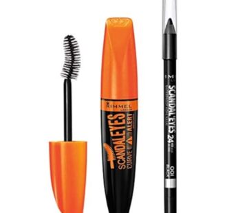 Rimmel ScandalEyes Curve Alert Mascara with ScandalEyes Waterproof Kohl Kajal Liner, 1 Set, Combo