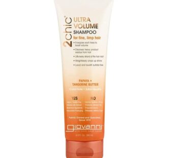 GIOVANNI 2chic Ultra-Volume Shampoo – Daily Volumizing Formula with Papaya & Tangerine Butter, Promotes Weightless Control for Fine Limp Thin Hair, No