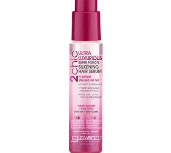 GIOVANNI 2chic Ultra-Luxurious Super Potion Silkening Hair Serum – Cherry Blossom & Rose Petals, Aloe Vera, Pro-Vitamin B5, Smooths Curly & Wavy Hair,