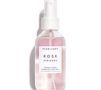 HERBIVORE Rose Hibiscus Coconut Water Hydrating Face Mist ? Natural Dewy Glow, Organic Rose Water + Vegan Hyaluronic Acid, Plant-Based, Vegan, Cruelty