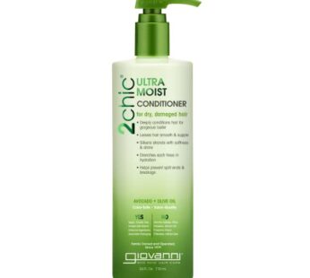 GIOVANNI 2chic Ultra-Moist Conditioner – Avocado & Olive Oil, Creamy Hydration Formula, Enriched with Aloe Vera, Shea Butter, Botanical Extracts, No P