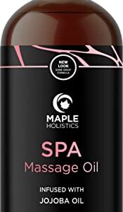 Calming Massage Oil for Massage Therapy - Home Spa Full Body Massage Oil for Sore Muscles for Pro or Home Use with Moisturizing Sweet Almond Oil and L - Image 1