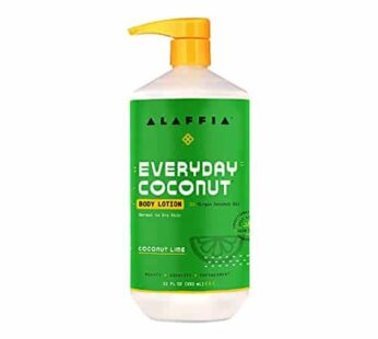 Alaffia EveryDay Coconut Hydrating Body Lotion, Normal to Dry Skin, Moisturizing Support for Soft & Supple Skin, Coconut Lime, 32 Fl Oz