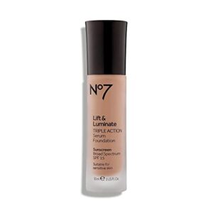 No7 Lift & Luminate TRIPLE ACTION Serum Foundation - Warm Beige - Image 1