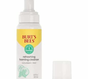Burt’s Bees Refreshing Foaming Face Cleanser and Natural Face Wash with Cucumber and Mint, 4.8 Fluid