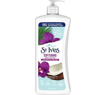 St. Ives Softening Body Lotion Coconut & Orchid Extract 21 oz (Pack of 2)