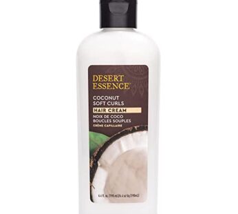 Desert Essence Coconut Soft Curls Hair Cream Infused with Black Oat & Nopal Cactus Extracts – Smooth Softer Curls, Definition & Bounce – Vegan, Gluten