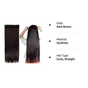 S-noilite 30"/29" Straight Curly 3/4 Full Head One Piece 5clips Clip in Hair Extensions Long Poplar Style for Women Gifts 22colors (30" - Straight, da - Image 10