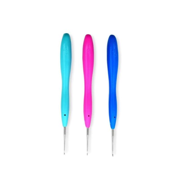 Colortrak Hair Highlighting Needles, Precision Metal Needles with Soft Contour Gel Handles, Reduces Hand Fatigue, Sizes: 1.0 Teal, 1.25 Fuchsia, 1.5 B