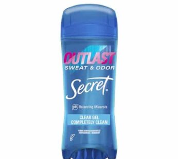 Secret Outlast Antiperspirant Deodorant for Women, Sweat & Odor Protection, PH Balancing Minerals, Clear Gel, Completely Clean Scent, 3.4 oz