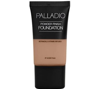 Palladio Powder Finish Liquid Foundation, Natural Matte Appearance, Reduces Fine Lines, Covers Large Pores, Hides Imperfections, All Day Wear, Sheer t