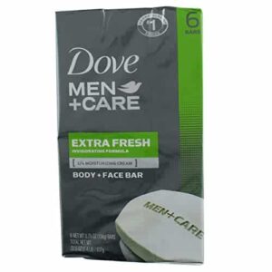 Dove Men+Care Body and Face Bar Extra Fresh 4 oz, 6 Bar (Pack of 2) - Image 1