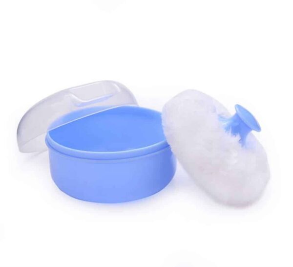 Colorsheng Pack of 2 Baby Body Cosmetic Powder Puff Sponge Box Case Container (Blue/Pink) - Image 4