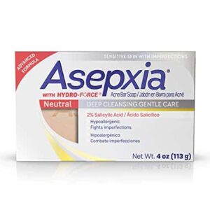 Asepxia Deep Cleansing Gentle Care Acne Treatment Hypoallergenic Bar Soap with Salicylic Acid, 4 Ounce - Image 1