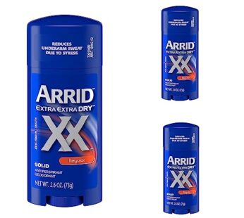 ARRID XX Anti-Perspirant Deodorant Solid Regular 2.6 oz (Pack of 3)