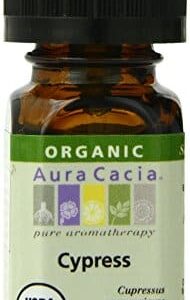 Aura Cacia Organic Cypress Essential Oil | GC/MS Tested for Purity | 7.4ml (0.25 fl. oz.) - Image 1