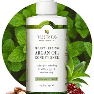 Tree to Tub All Hair Type Hydrating Argan Oil Conditioner for Dry or Oily Hair & Sensitive Scalp - Moisturizing Sulfate Free Conditioner for Women & M - Image 1