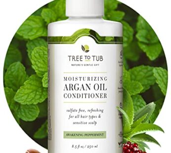 Tree to Tub All Hair Type Hydrating Argan Oil Conditioner for Dry or Oily Hair & Sensitive Scalp – Moisturizing Sulfate Free Conditioner for Women & M