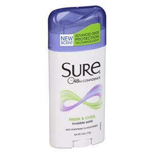 Sure Anti-Perspirant & Deodorant Invisible Solid Fresh & Cool 2.60 oz (Pack of 6) - Image 3