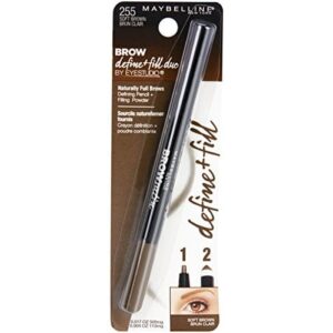 Maybelline Brow Define and Fill Duo 2-in-1 Defining Pencil with Filling Powder, Soft Brown, 0.021 Ounce - Image 3