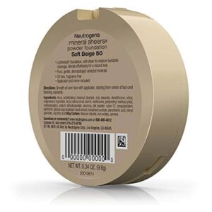 Neutrogena Mineral Sheers Powder Foundation, Soft Beige 50, 0.34 Ounce - Image 5