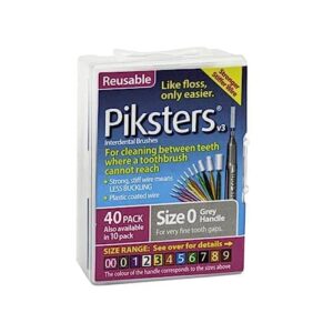 Piksters Interdental Brushes (40 Pack, Size 0 (Grey)) - Image 1