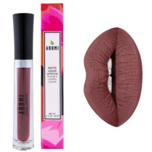 Aromi Chocolate Brown Liquid Lipstick | Dark Brown Nude Lip Color, Vegan and Cruelty-free, Long-lasting, Waterproof, Handmade (Magnetic Mahogany) - Image 1