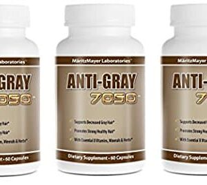 Anti Gray Hair 7050 Restore Natural Hair Color 60 Caps Per Bottle (3 Bottles) - Image 1