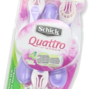 Schick Quattro Womens Disposable Razors for Sensitive Skin, 3 Count, Pack of 2 - Image 7