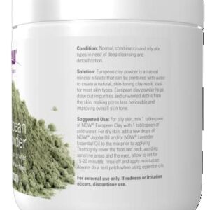 NOW Solutions, European Clay Powder, Pure Powder for a Detox Facial Cleansing Mask, 14-Ounce - Image 2