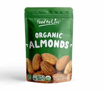 Food to Live – Organic Almonds, 4 Pounds Non-GMO, Whole, Raw, No Shell, Unpasteurized, Unsalted, Vegan, Kosher, Bulk. Keto Snack. Good Source of Vitam