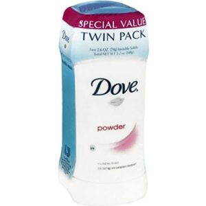 Dove Anti-Perspirant Deodorant Invisible Solid, Powder, Twin Pack, 5.20 Oz (Pack of 4) - Image 1