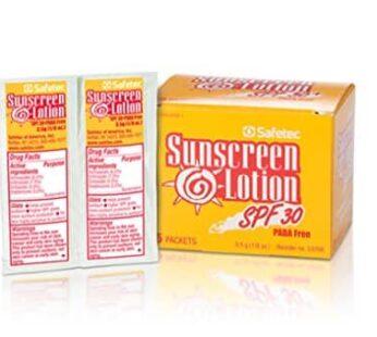 Safetec Sunscreen Lotion 53700 3.5 Gram Packets SPF 30 – (Box of 25)