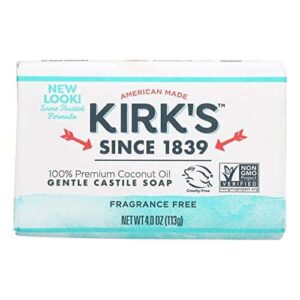 Kirk's Original Coco Castile Soap Fragrance Free 4 oz (Multi-Pack) - Image 1