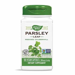 Nature's Way Premium Herbal Parsley Leaf Provides Chlorophyll, 100 Vegan Capsules - Image 1