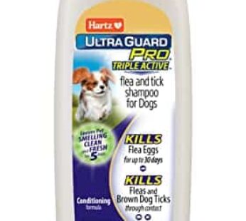 Hartz UltraGuard Pro Triple Action Flea & Tick Shampoo for Dogs, Conditioning Formula, 18oz Bottle