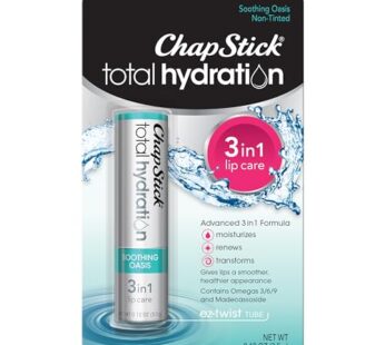 ChapStick Total Hydration Soothing Oasis Moisturizing Lip Balm Tube, Lip Balm for Lip Care – 0.12 Oz