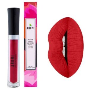 Aromi Matte Liquid Lipstick | Smudge Proof, Long Lasting, True Red Lip Color with Blue Undertones, Vegan, Cruelty-free, Paraben and Gluten Free (Flame - Image 1