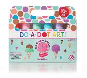 Ice Cream Scented Washable Dot Markers for Kids and Toddlers Set of 6 Pack by Do A Dot Art, The Original Dot Marker